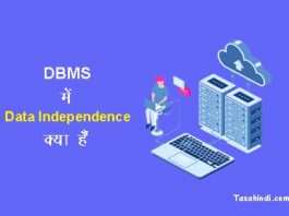 What is Data Independence in DBMS in Hindi