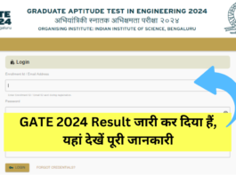 iisc gate 2024 result out check here