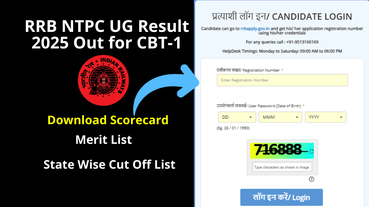 RRB NTPC UG Result 2025 Out! रेलवे ने जारी कर दी Merit List & Cut Off – अभी देखें Result लिंक