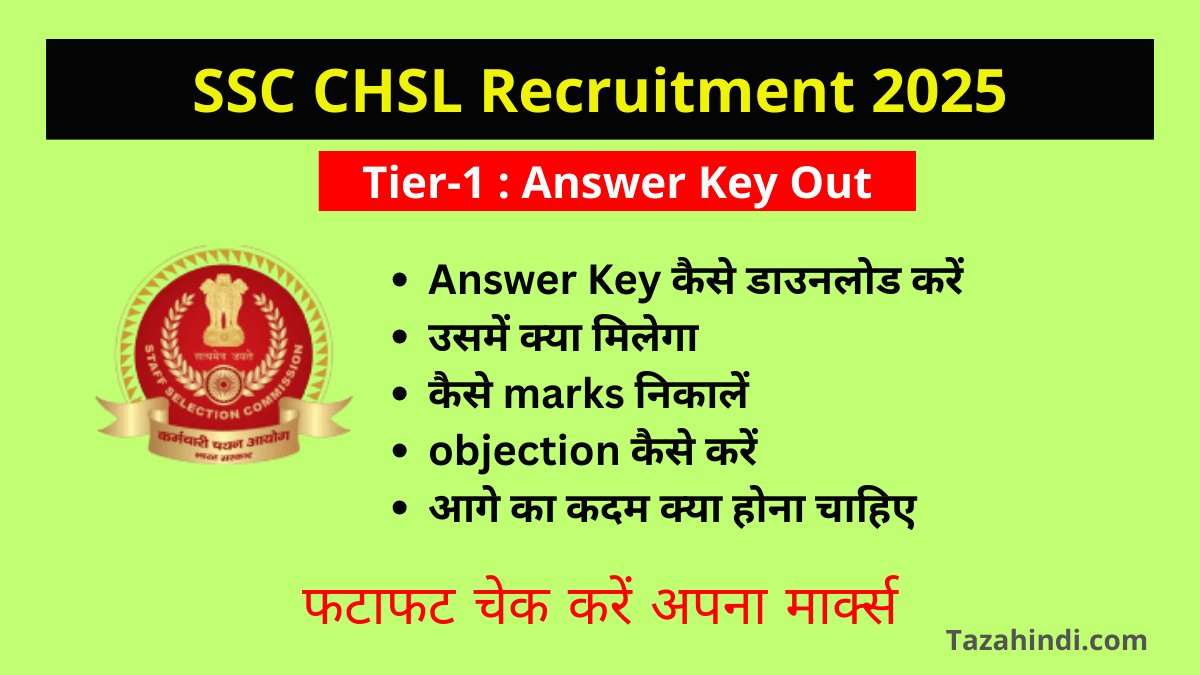 SSC CHSL Answer Key 2025 OUT: क्या आप Qualify करेंगे? फटाफट चेक करें अपना मार्क्स