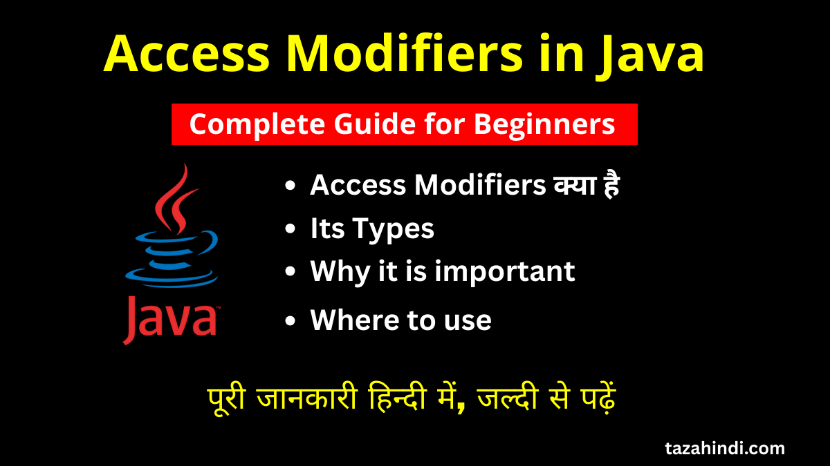 Access Modifiers in Java: Public, Private, Protected & Default – Java का सबसे आसान Hindi Guide (2026)